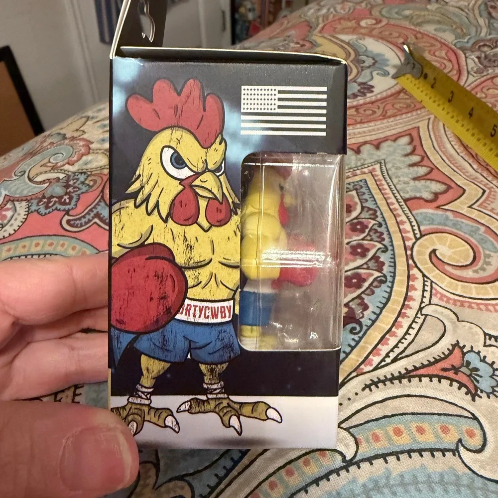 Dirty Cowboy Strong Boxing Chicken PVC Keychain Novelty Figure‎ NIB